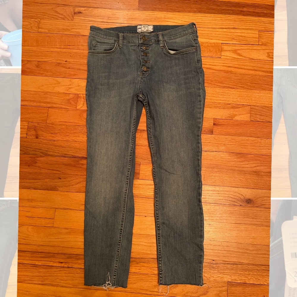 Free people button up high waisted jeans